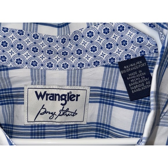 WRANGLER Men's George Strait Collection Relaxed Fit Stretch Western Blue Size 4X - Picture 3 of 7